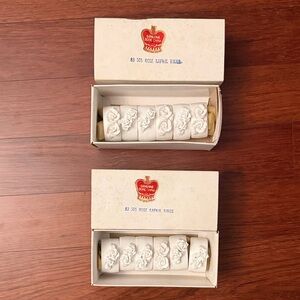 12 rose napkin rings, bone china